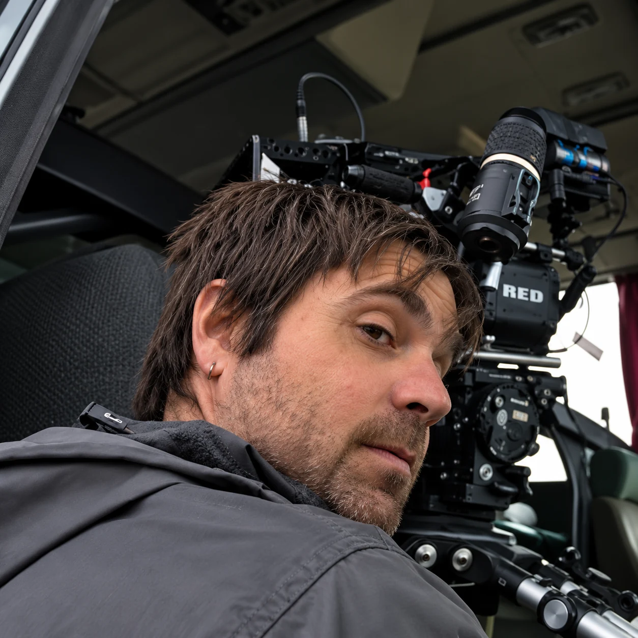 Sergio Andrés with a film camera